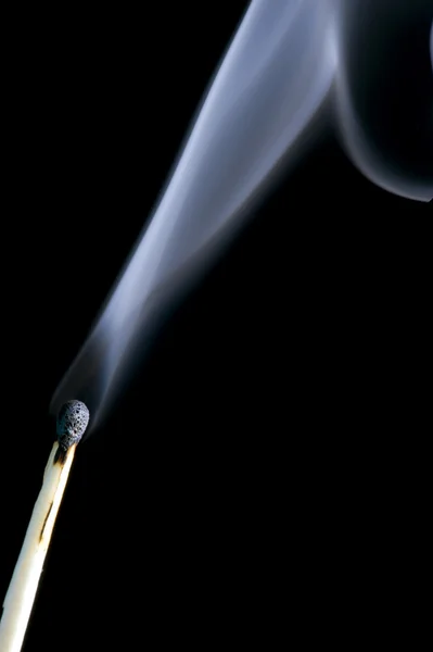 Match with smoke closeup — Stock Photo, Image