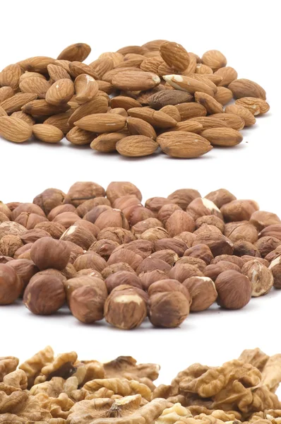 Nuts on white — Stock Photo, Image