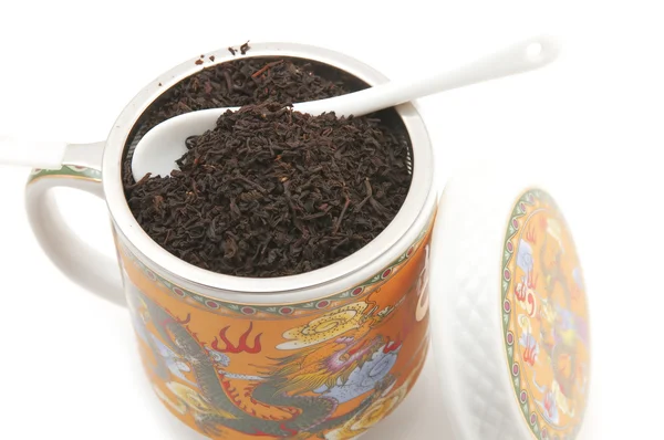 Bemalte Tasse Tee aus nächster Nähe — Stockfoto