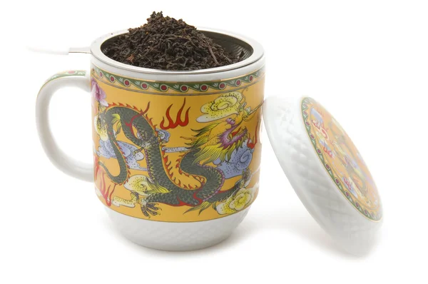 Taza de té pintada en blanco —  Fotos de Stock