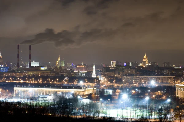 Panorama Moskvy v noci — Stock fotografie