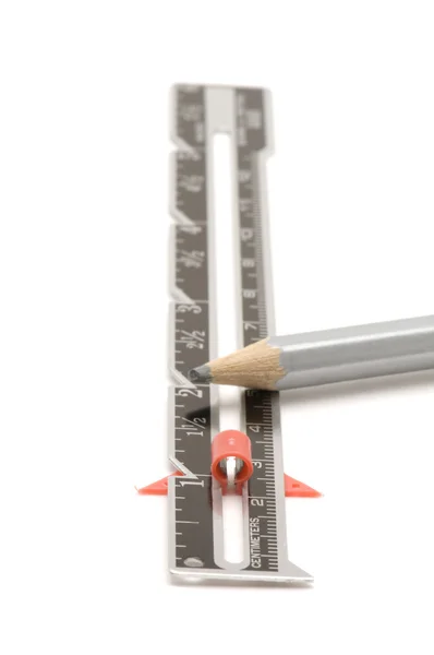 Шитье сантиметров и карандашный макрос — стоковое фото
