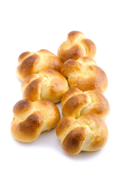 Pequeno pão macro em branco — Fotografia de Stock