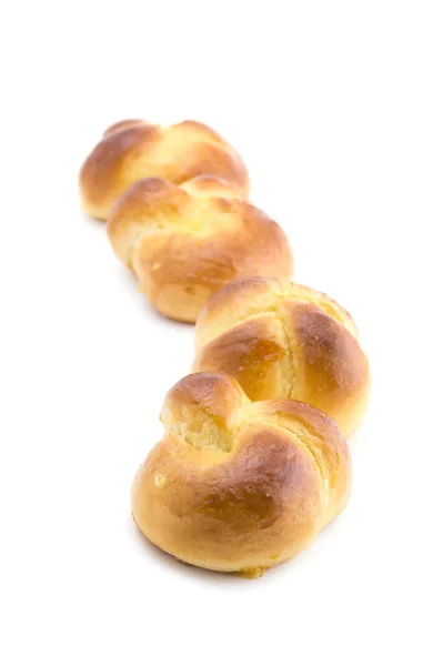 Pequeño pan en primer plano blanco —  Fotos de Stock