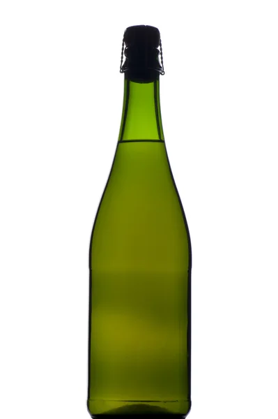 Köpüklü şarap şişesinde siyah — Stok fotoğraf