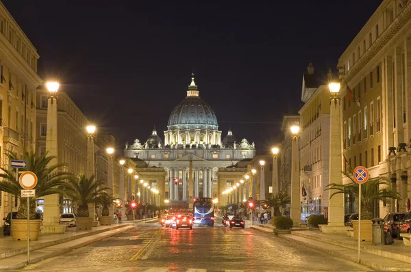 stock image St. Peters Basilica night