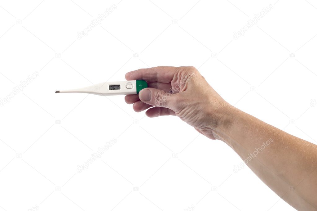 Thermometer on white
