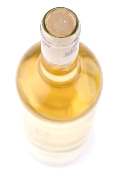 Witte wijn fles close-up — Stockfoto