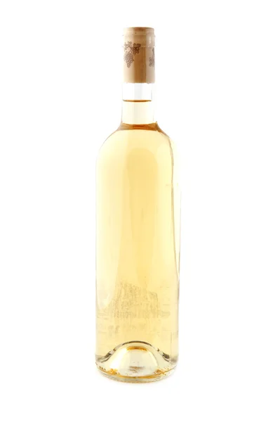 Witte wijn fles op wit — Stockfoto