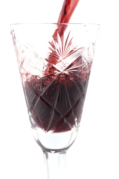 Weinglas mit Wein auf Weiß — Stockfoto