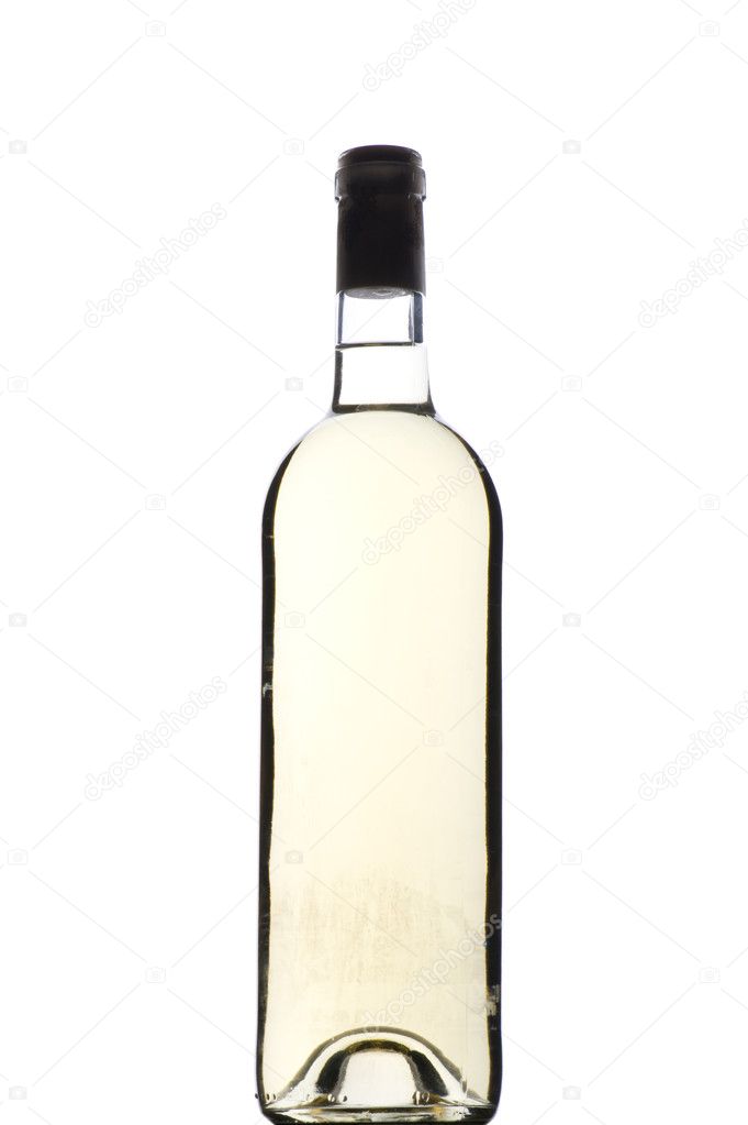 White wine glass on white