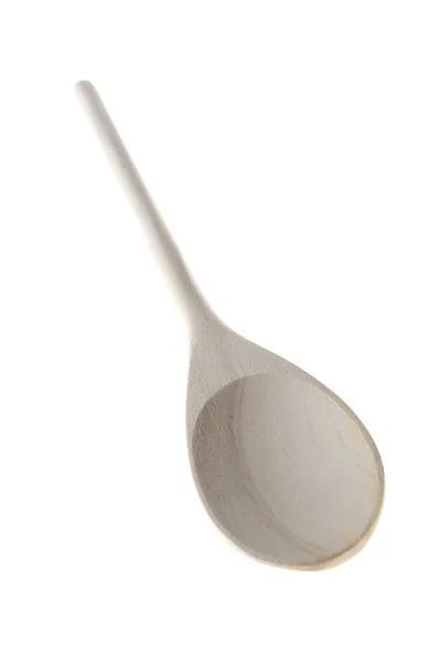 Ξύλινο κουτάλι σε λευκό — Φωτογραφία Αρχείου