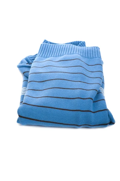 Blauer Pullover auf weißem Grund — Stockfoto
