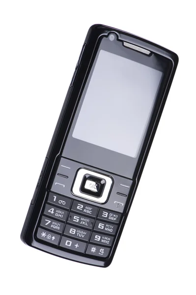 Closeup černý mobilní telefon — Stock fotografie