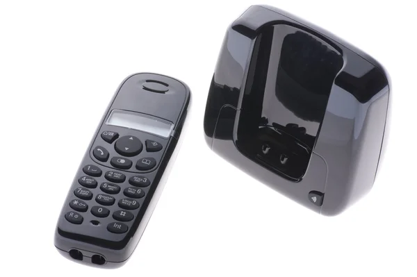 Telefone preto no branco — Fotografia de Stock