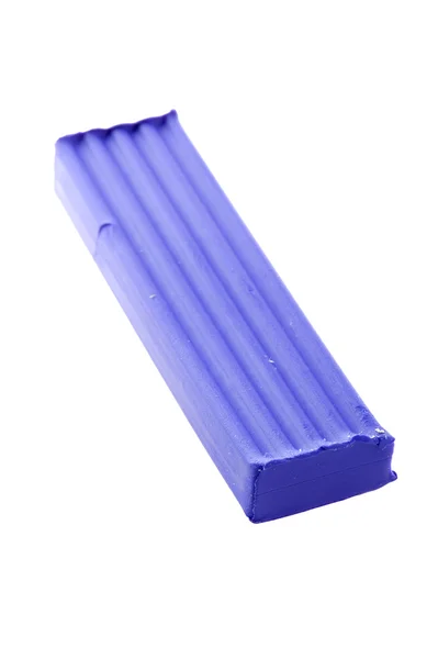 Blue plasticine on white macro — Stock Photo, Image