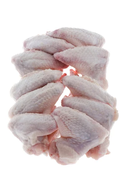 Aile de poulet sur blanc — Photo