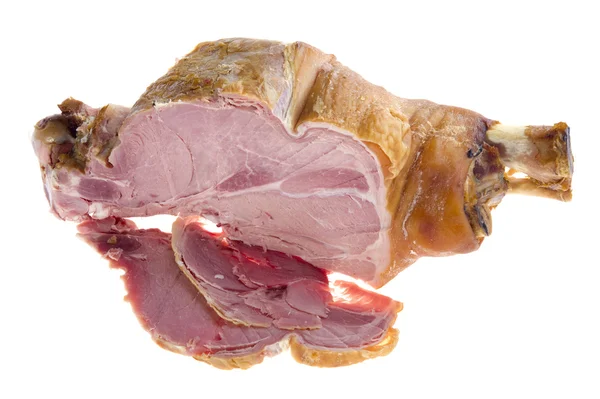 Cortar el gammon de cerdo en un hueso en blanco —  Fotos de Stock