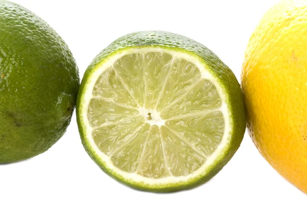 Makro limonki i cytryny — Zdjęcie stockowe