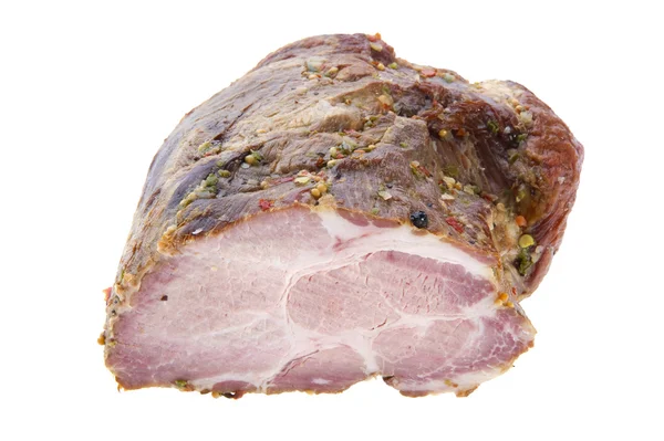 Beyaz üstüne domuz gammon — Stok fotoğraf