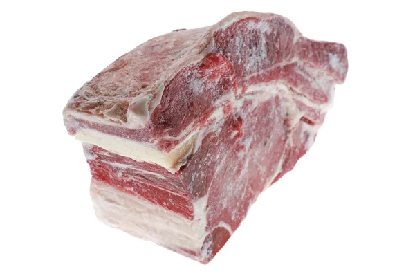 Carne di maiale cruda su bianco — Foto Stock