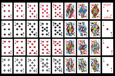 Set of playing card close up clipart