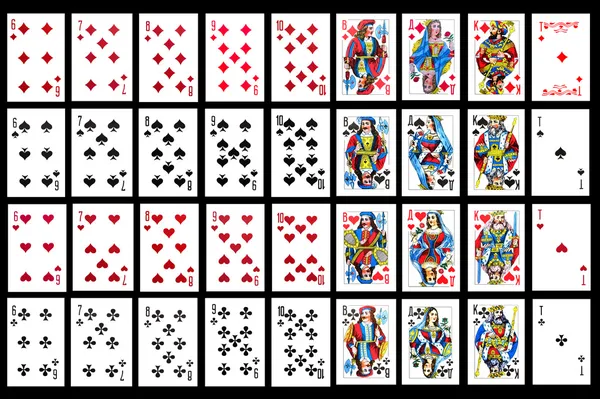 Conjunto de cartas de baralho de perto Imagens De Bancos De Imagens