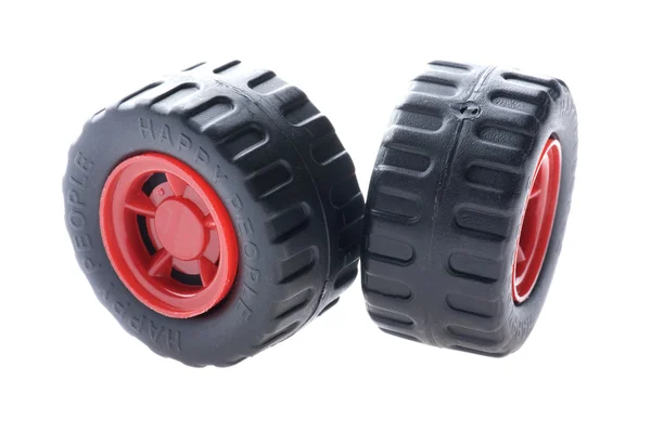 Два игрушечных колеса — стоковое фото