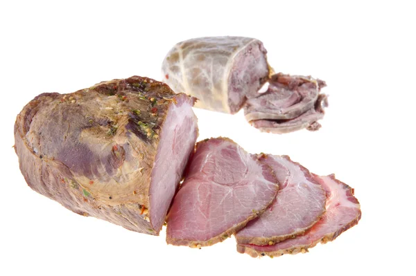 Kesme tütsülenmiş jambon pork — Stok fotoğraf