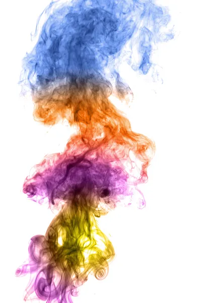 Färgad rök på vita backgroung — Stockfoto