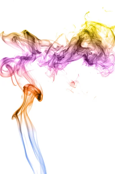 Fumaça colorida em branco — Fotografia de Stock