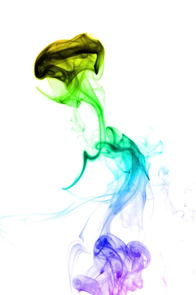 Gekleurde rook geïsoleerd op wit — Stockfoto
