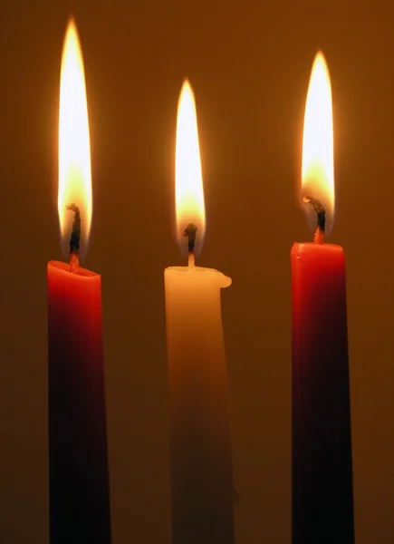Τρία κεριά καύση — Φωτογραφία Αρχείου