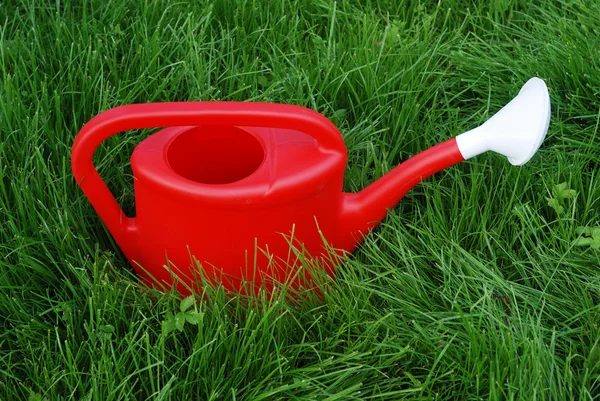 Kırmızı wateringpot — Stok fotoğraf