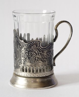 Traditional russian glass holder clipart