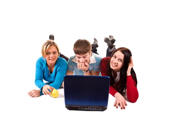 Group of students doing home work — Stock Photo, Image