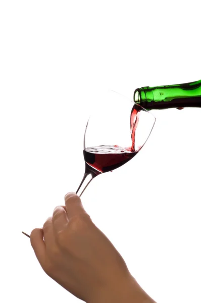 Sklenka červeného vína (izolované na bílém) — Stock fotografie