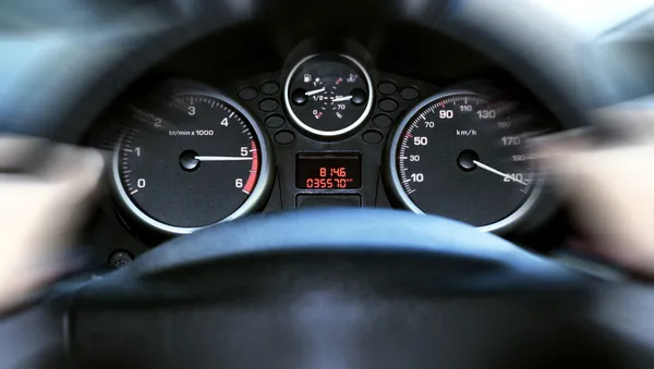 Bil panelen instrument hastighetsmätare Stockbild