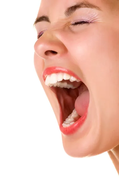 Ritratto di donna urlante — Foto Stock