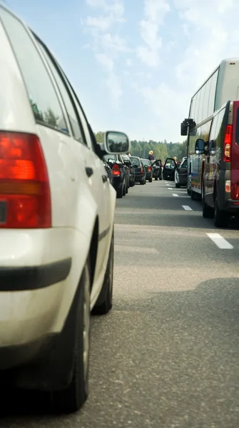 Traffic jam on a highway — Stock Photo, Image