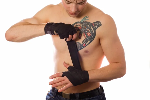 Luchador callejero se prepara para luchar — Foto de Stock