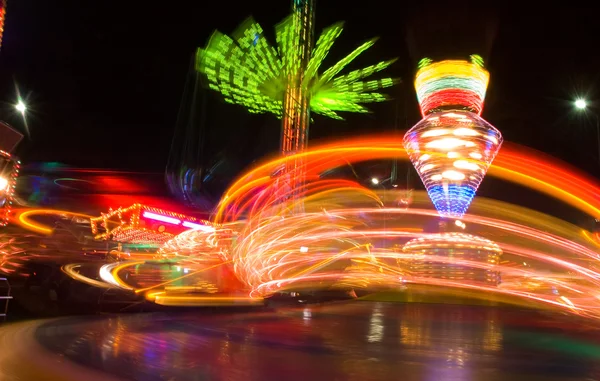 Amusement park at night — Stock Photo, Image