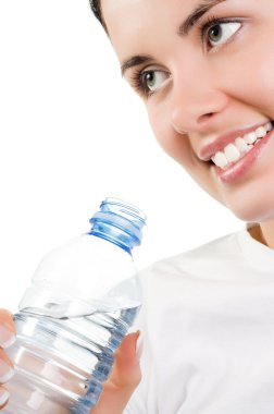 Young girl with mineral water clipart