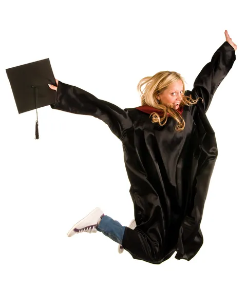 Gelukkig afgestudeerd student meisje — Stockfoto