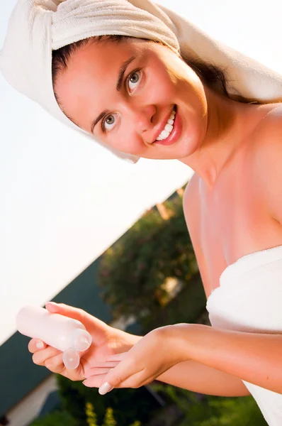 Portrait of beautiful woman after spa — Stock Photo, Image