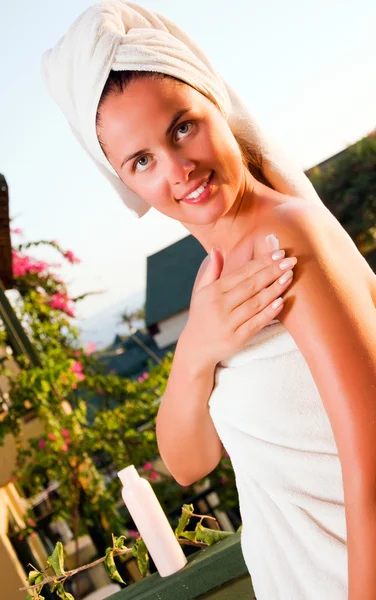 Portrait of beautiful woman after spa — Stock Photo, Image