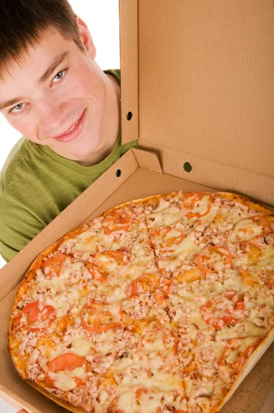 Pizza chlapec — Stock fotografie