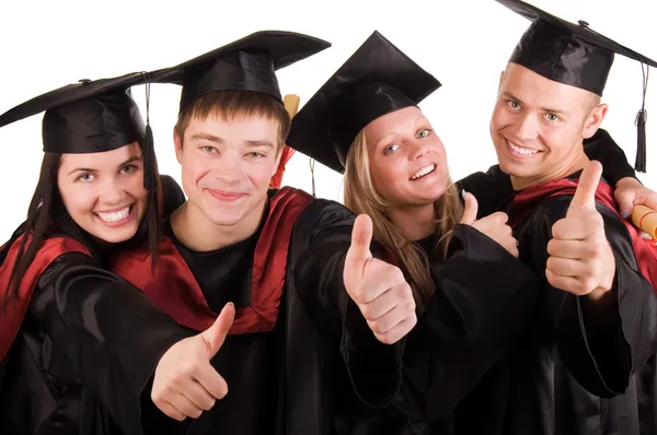 Groupe d'étudiants diplômés heureux Images De Stock Libres De Droits