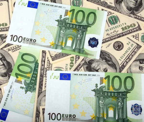 stock image Dollar and euro banknote