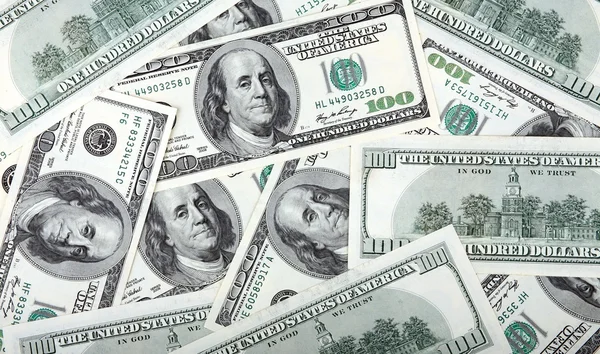 Amerikaanse dollars honderden bankbiljet — Stockfoto